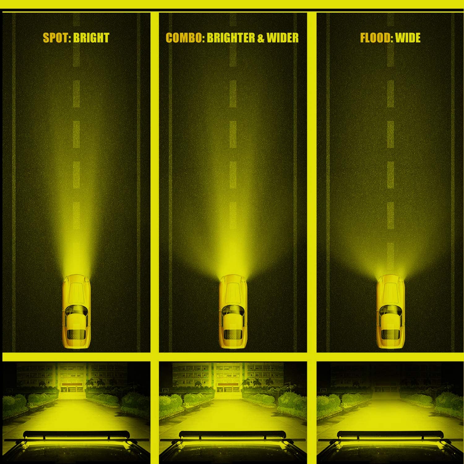 Barra de Luz LED AUXTINGS de 22 pulgadas 324W Amarillo - Imagen 7