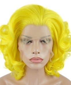 Pelucas Cortas Onduladas en tono Dorado de alta densidad