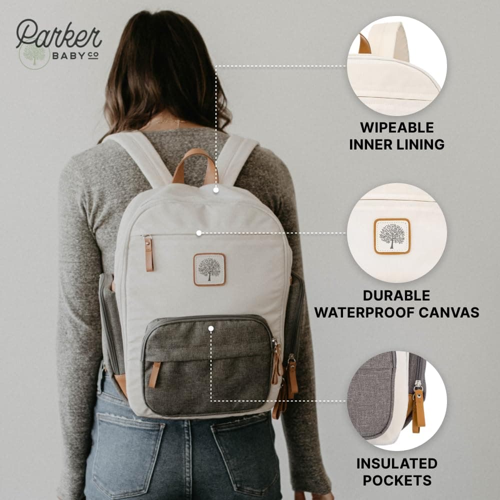 Mochila para pañales Parker Baby - Bolso para pañales con - Imagen 4