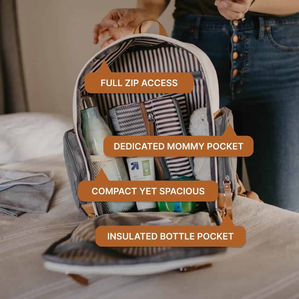 Mochila para pañales Parker Baby - Bolso para pañales con - Imagen 5