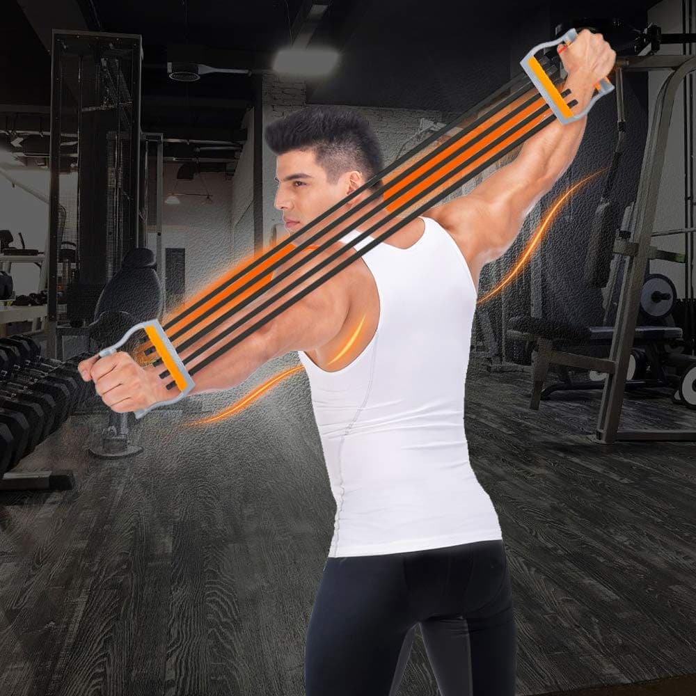 TOCO FREIDO Chest Expander, 5 Tubes Ajustable -125lbs - Imagen 9