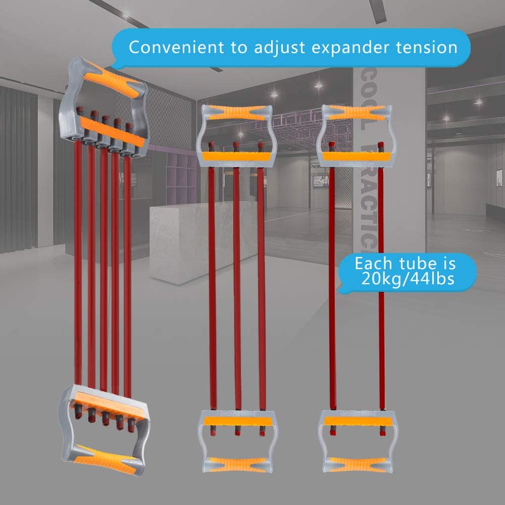 TOCO FREIDO Chest Expander, 5 Tubes Ajustable -25lbs - Imagen 5