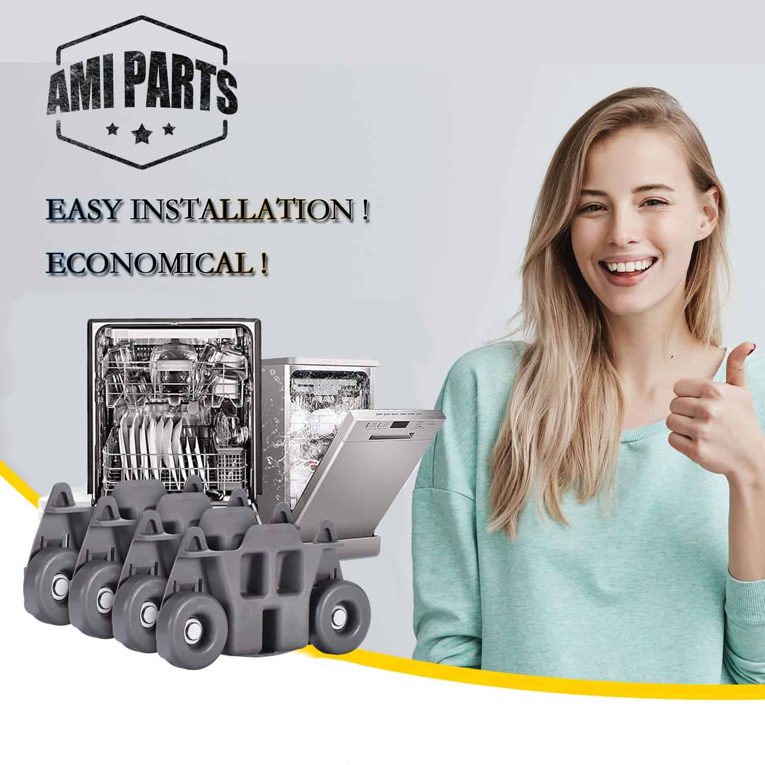 Ruedas Inferiores del Estante Metálico para Lavavajillas - Imagen 8