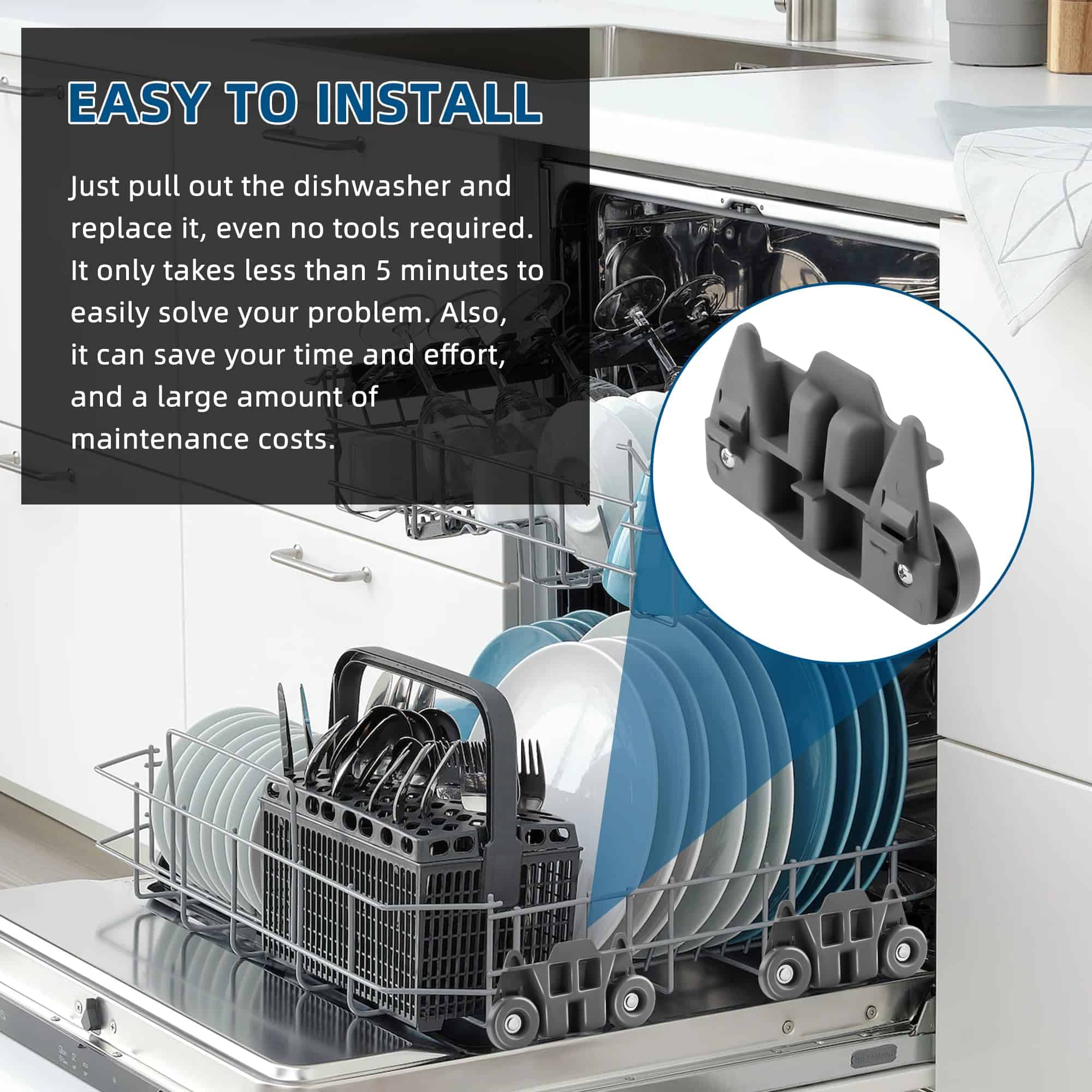 Ruedas Inferiores del Estante Metálico para Lavavajillas - Imagen 7