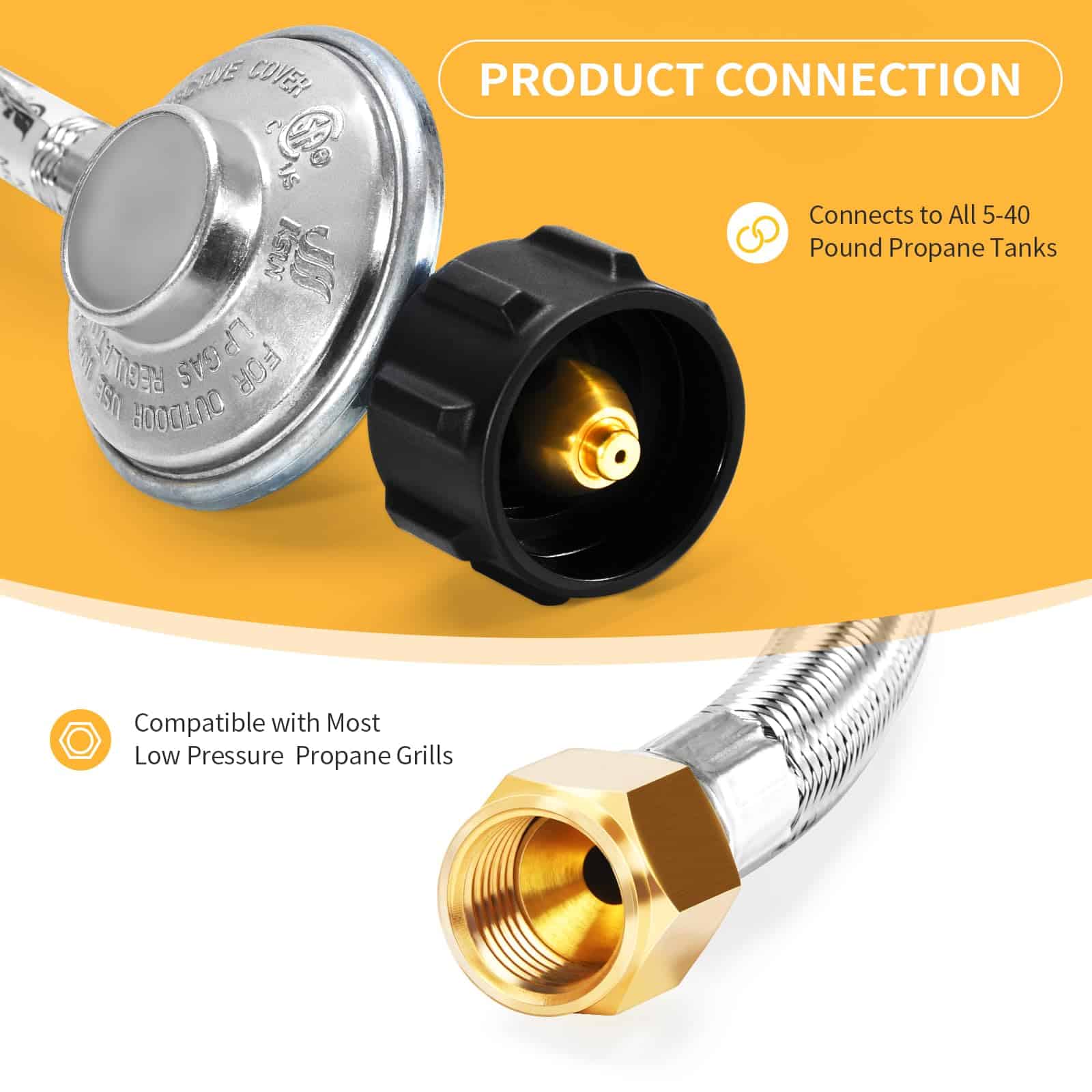 GasSaf Regulador y Manguera de Propano de 6 Pies Universal - Imagen 5