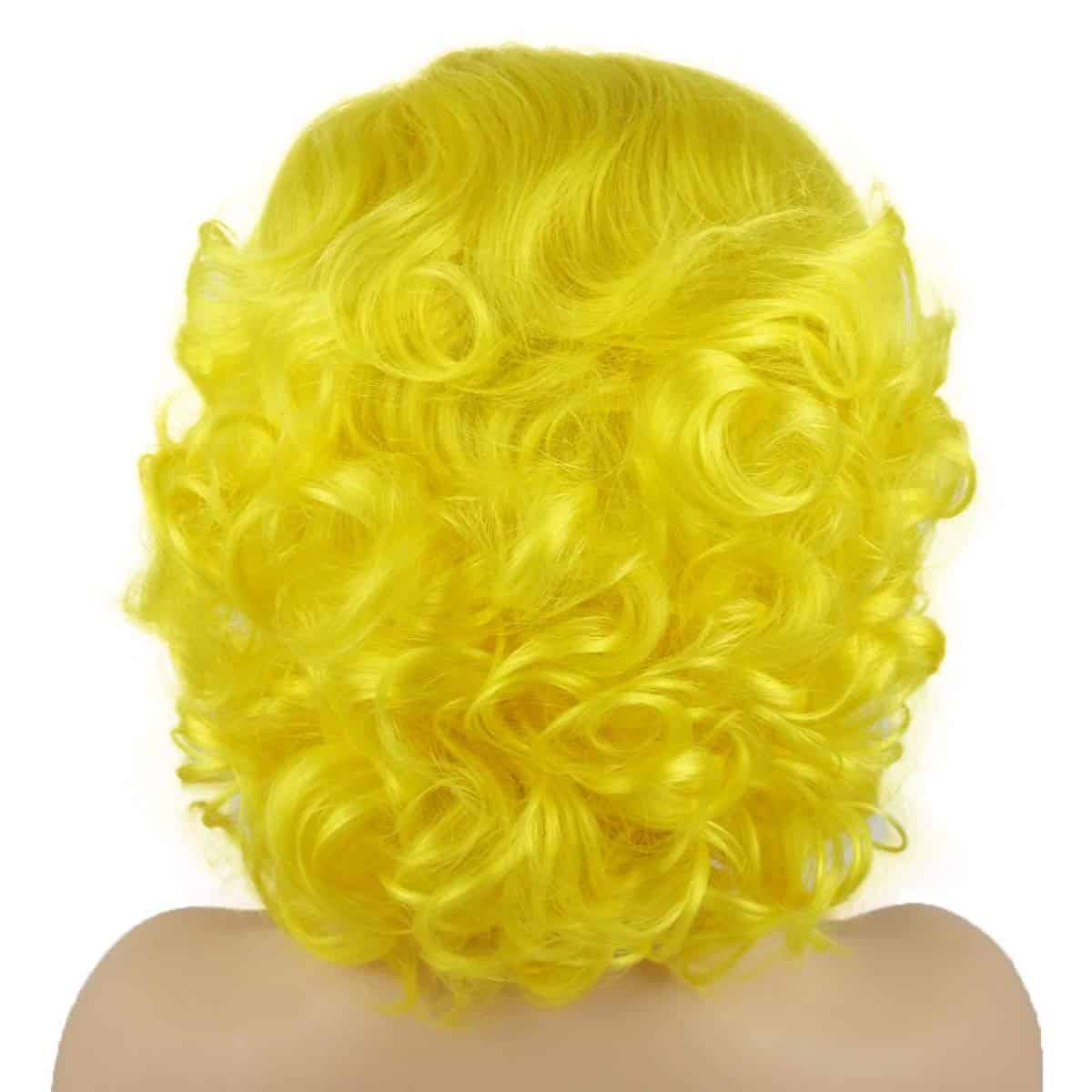 Peluca sintética dorada ondulada corta de 10 pulgadas con - Imagen 5