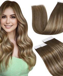 Extensiones de Cabello Humano Ombre Marrón Cinta en