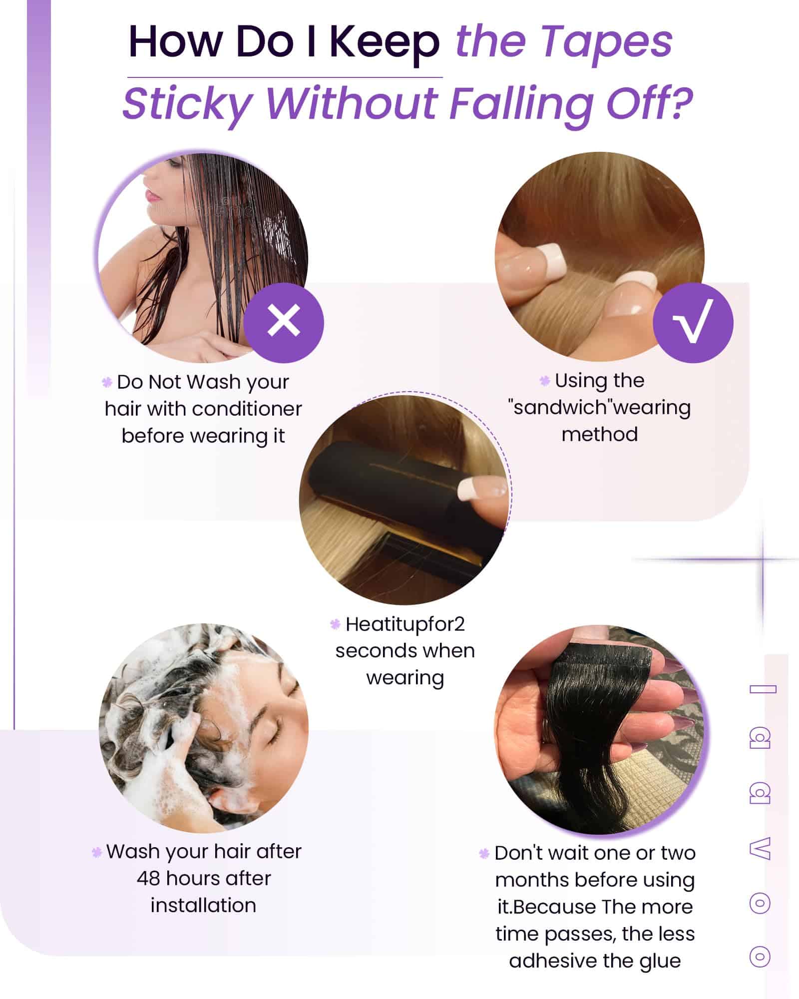 Extensiones de Cabello Humano Ombre Marrón Cinta en - Imagen 8