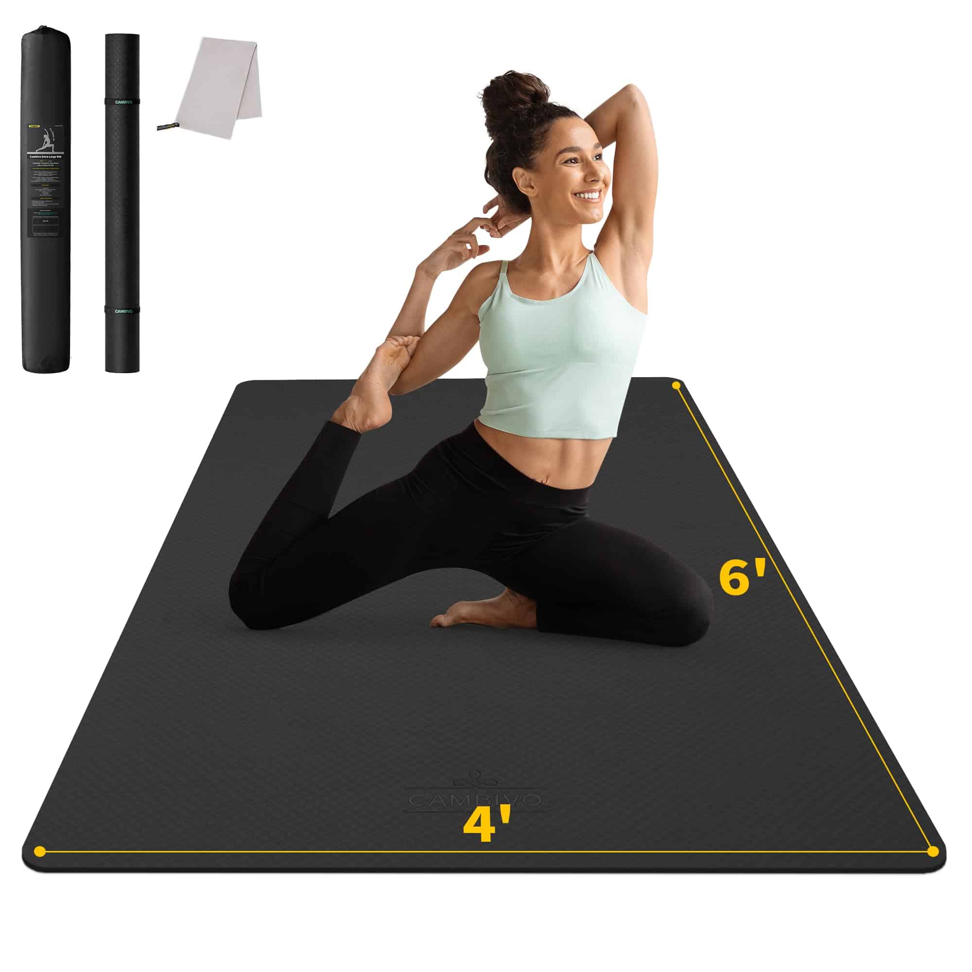 Tapete de Yoga CAMBIVO Large (6'x 4'), Tapete de