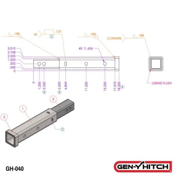 Extensor de enganche GEN-Y para 2" Receptor | Capacidad de - Imagen 3