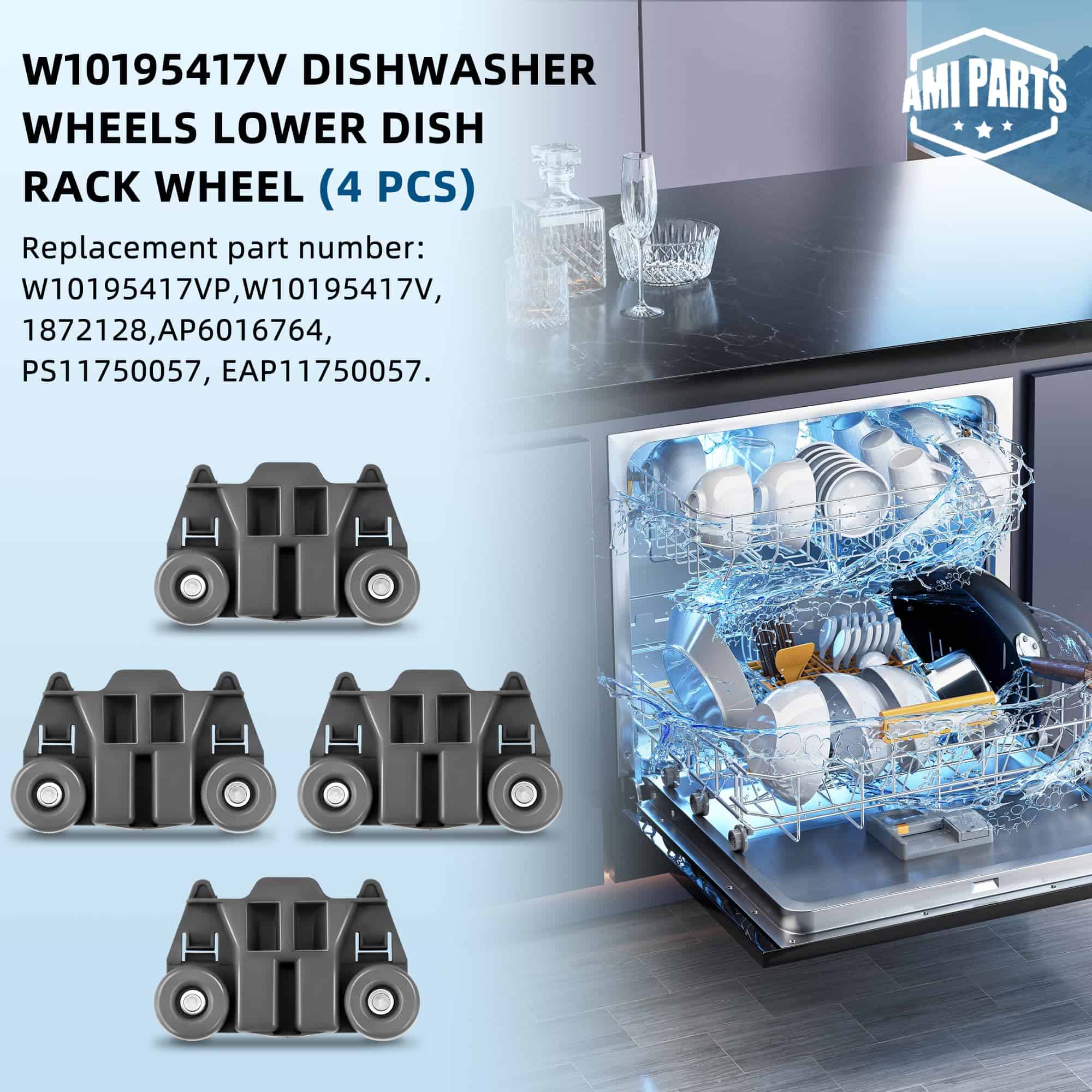 AMI PARTS W10195417V WPW10195417V 4 Packs Ruedas - Imagen 6