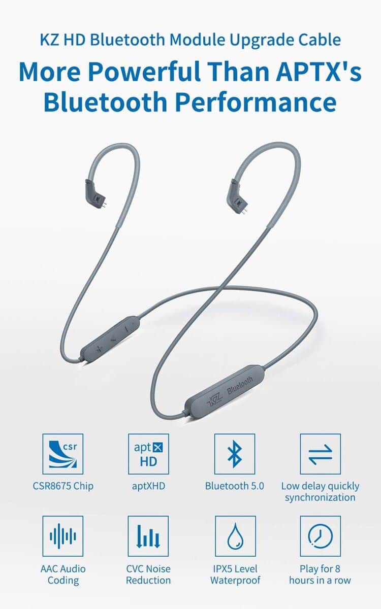 Audífonos/auriculares inalámbricos Bluetooth HD erjigo KZ - Imagen 3