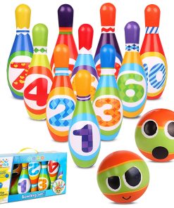 Set de bolos para niños ToyVelt - con 10 bolos y 2 pelotas