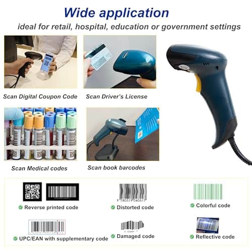 Escáner de Código de Barras QR TEEMI con Soporte de - Imagen 6