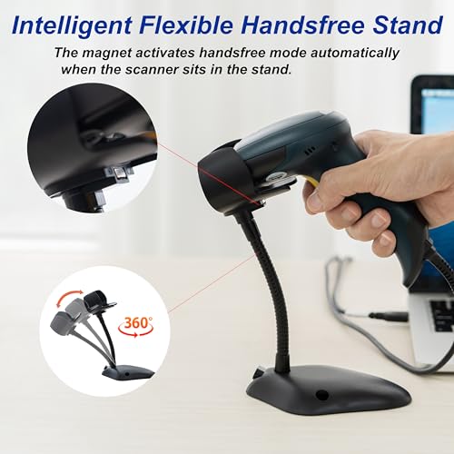 Escáner de Código de Barras QR TEEMI con Soporte de - Imagen 3