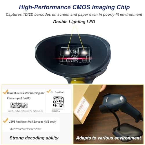 Escáner de Código de Barras QR TEEMI con Soporte de - Imagen 5