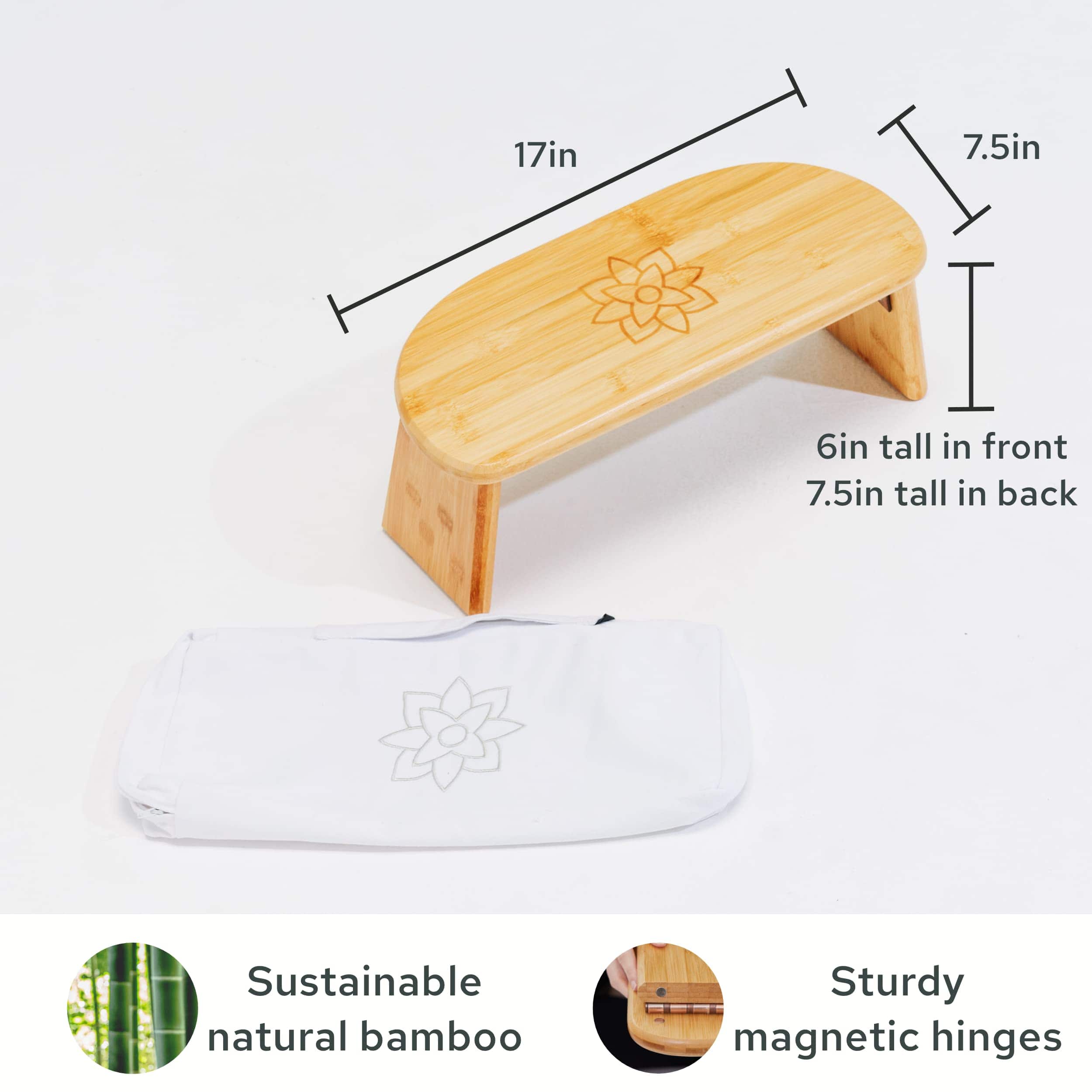 Banco de Meditación Plegable Bamboo - Taburete de Rodillas - Imagen 3