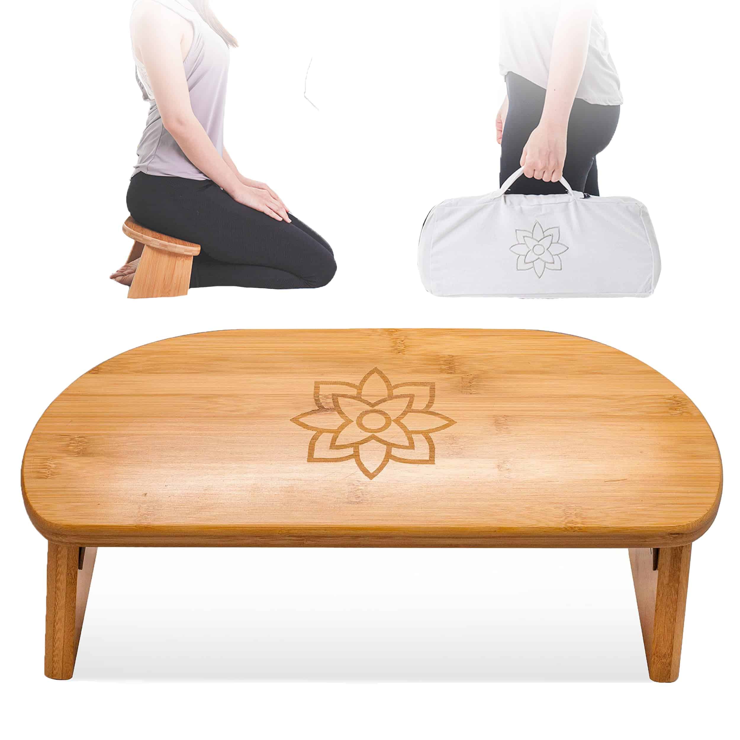 Banco de Meditación Plegable Bamboo - Taburete de Rodillas