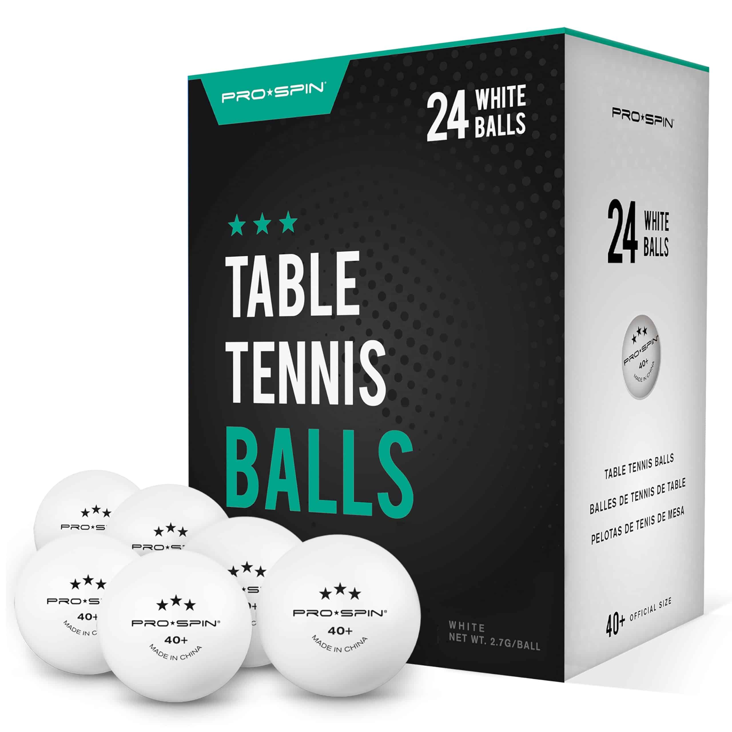 Pelotas de Ping Pong PRO SPIN - 3 Estrellas -Blanco