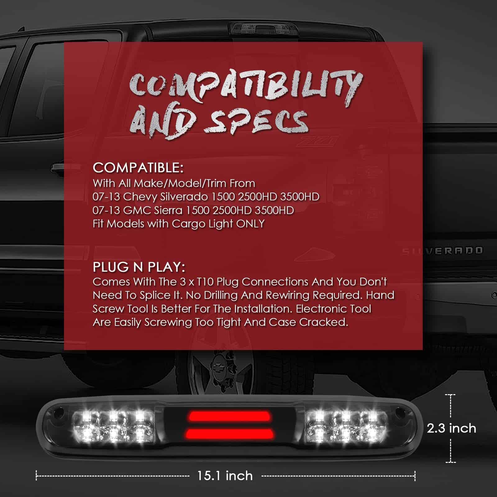 KOMAS 3rd Third Tail Rear Brake Light Replacement For 2007 - Imagen 6