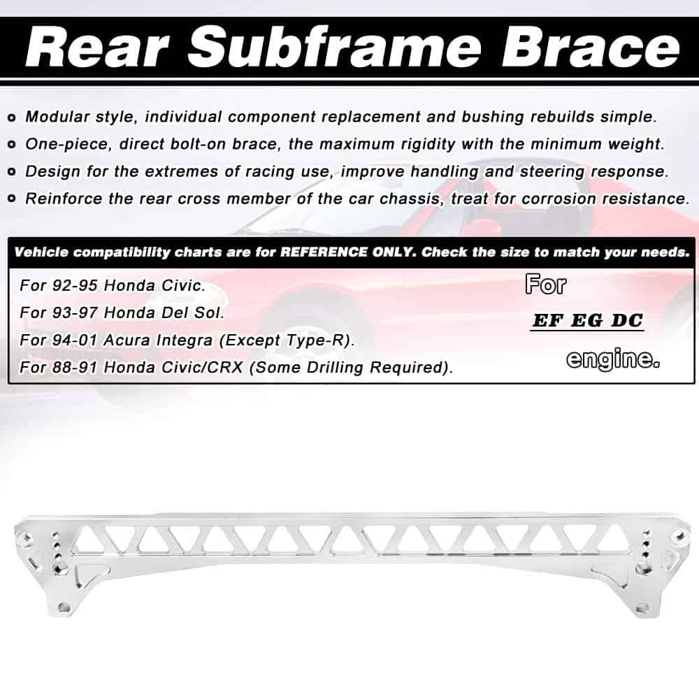 Barra de soporte de subframe trasera de aluminio PTNHZ - Imagen 3