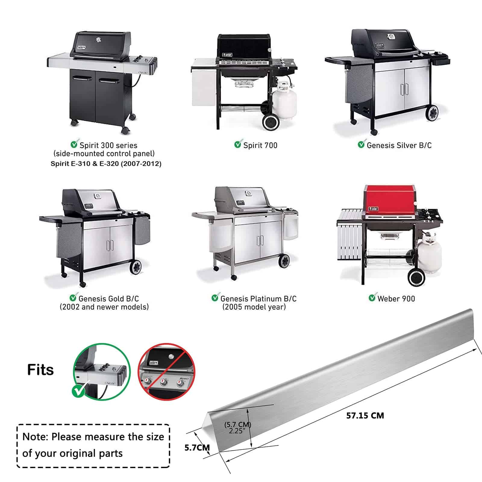 Uniflasy 22.5" 7537 7536 Barras Flavorizantes para Weber - Imagen 7