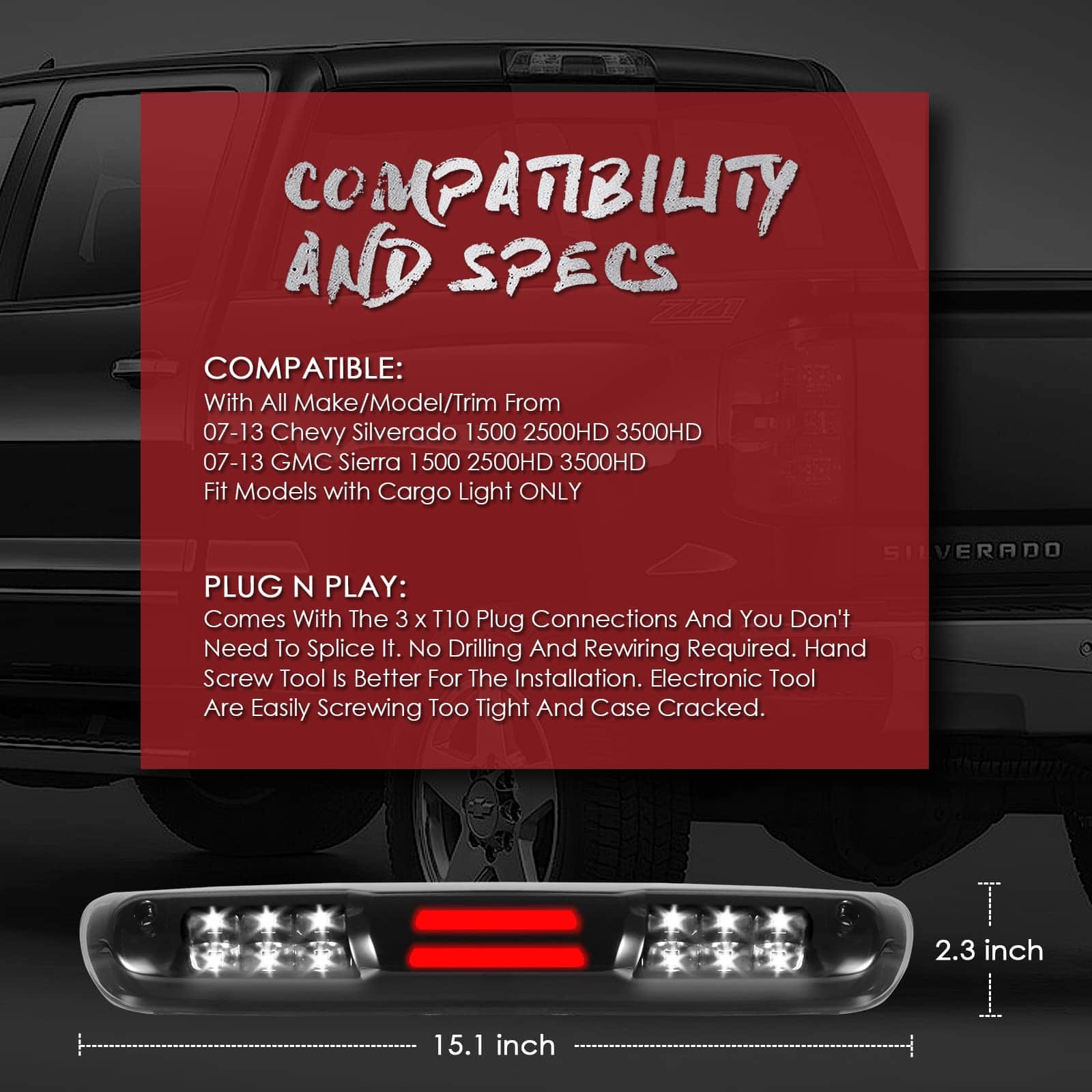 KOMAS 3ra Tercera Luz de Freno Trasera de Repuesto Para - Imagen 7