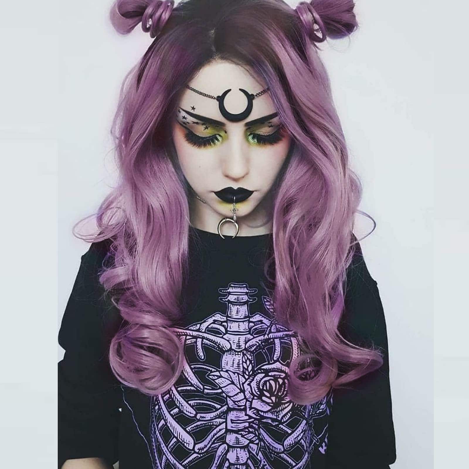 Pelucas de Encaje Frontal Moradas para Mujeres Cabello