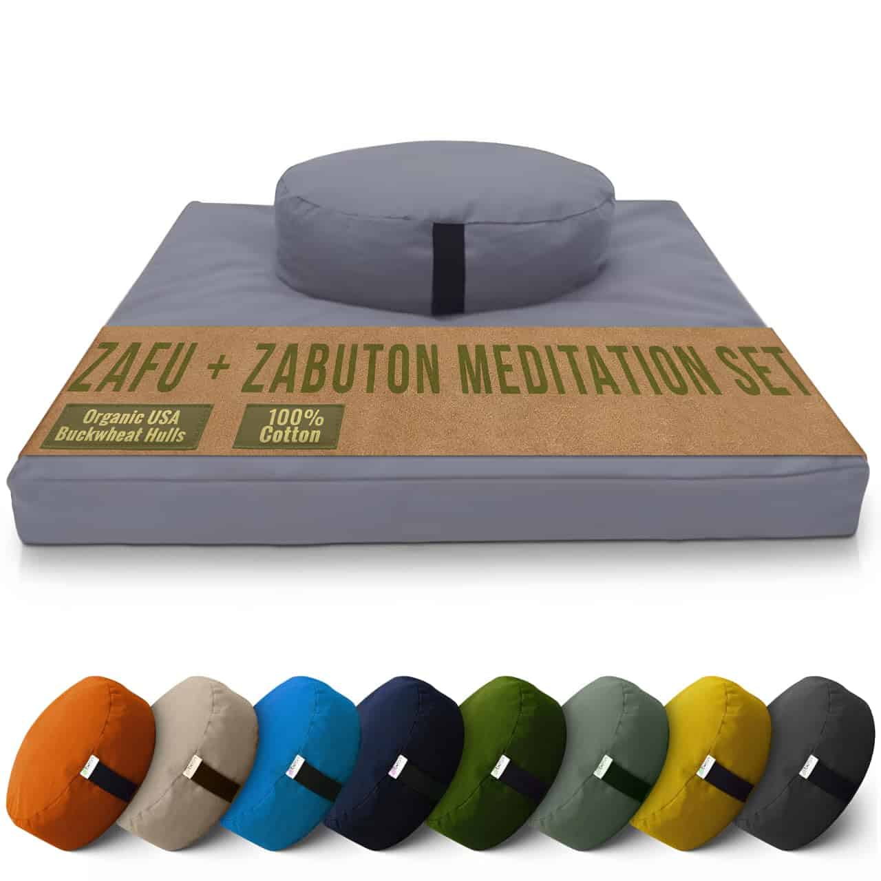 Juego de Cojín de Meditación - Cojín Grande Ovalado Zafu de