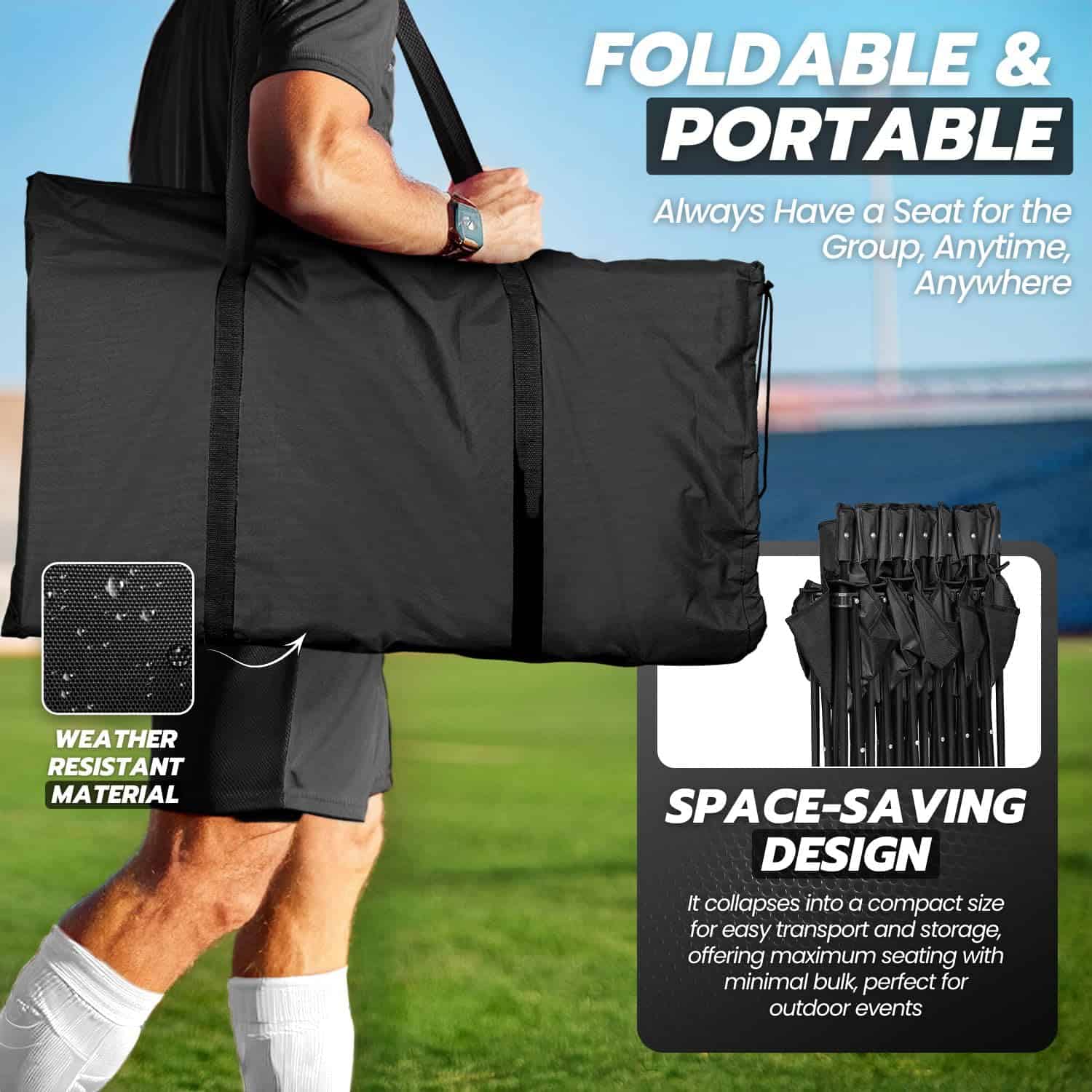 Banca Plegable Portátil Flexzion, 6 Asientos, Banca de - Imagen 7