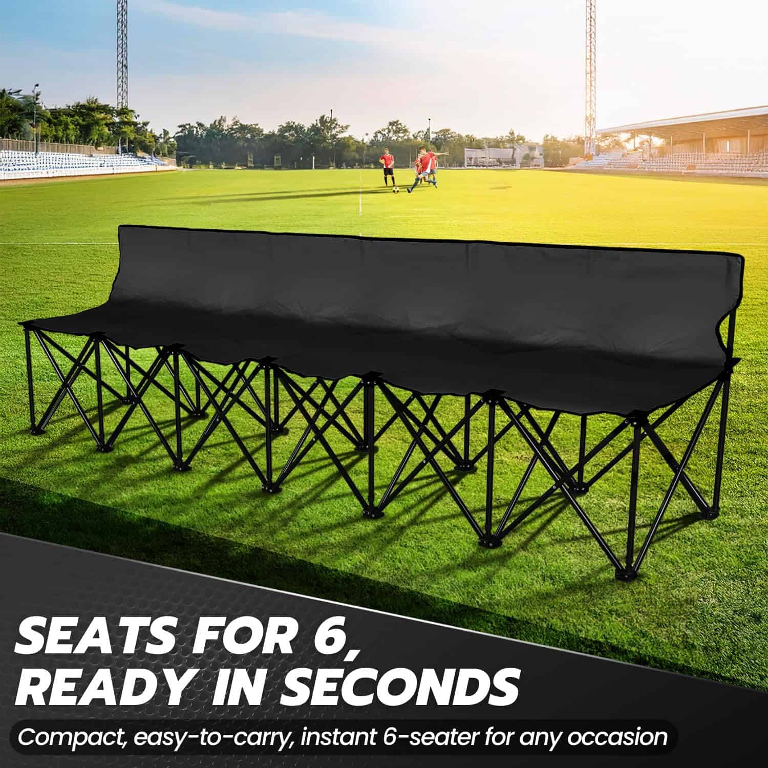 Banca Plegable Portátil Flexzion, 6 Asientos, Banca de - Imagen 4
