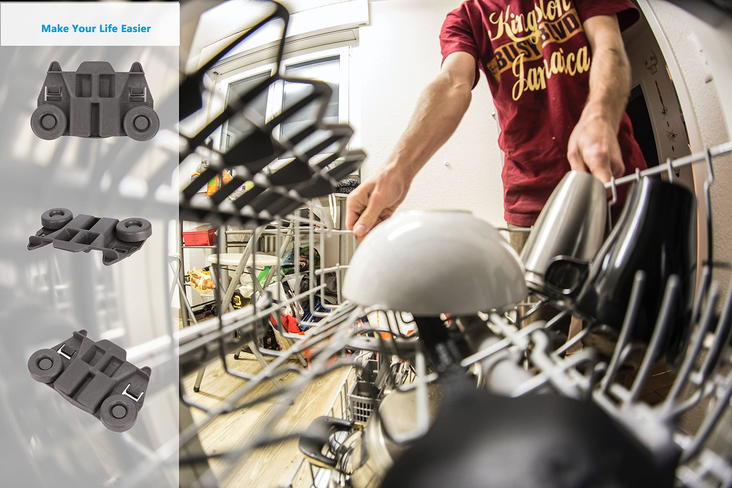 WPW10195417 Juego de 4 Ruedas Mejoradas para Lavavajillas - Imagen 7