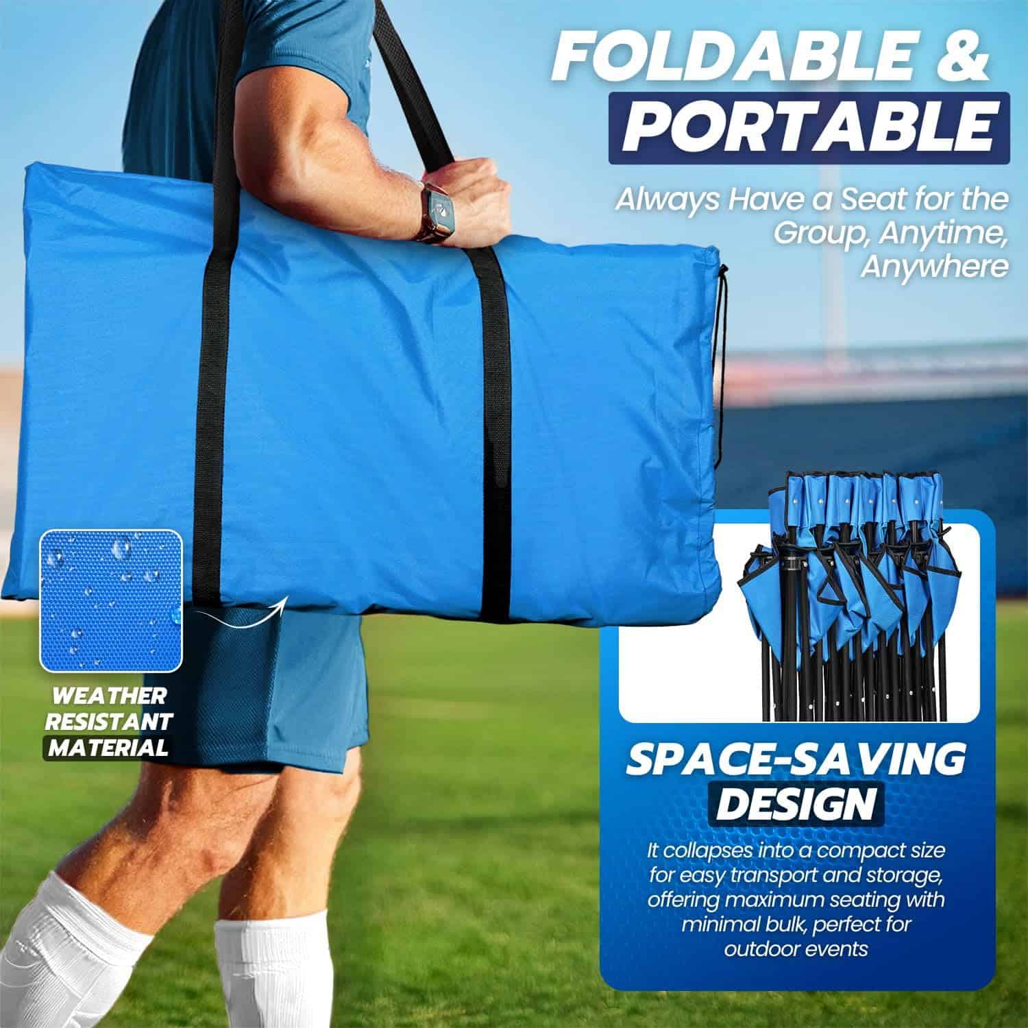 Banca Plegable Portátil Flexzion, 6 Asientos, Banquillo de - Imagen 7