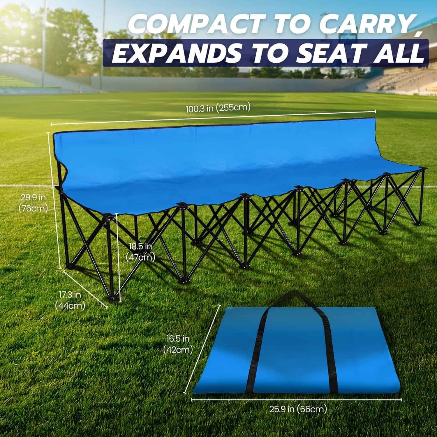 Banca Plegable Portátil Flexzion, 6 Asientos, Banquillo de - Imagen 3