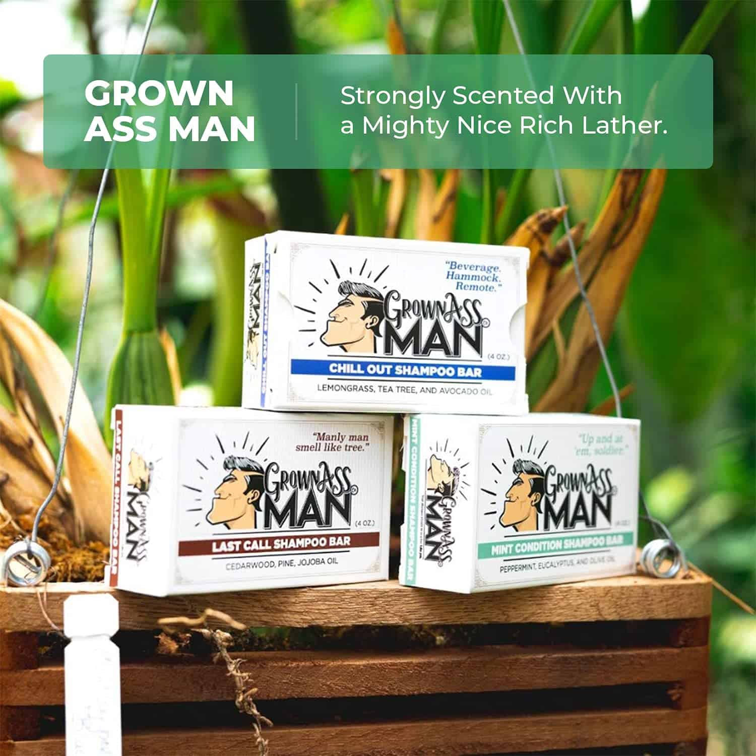 Grown Ass Man Co. - Barra de Champú Sólido con Espuma Rica - Imagen 5