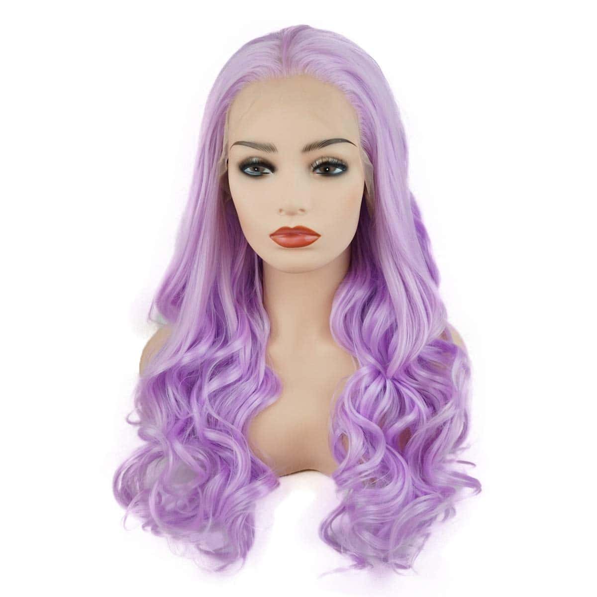 Peluca Sintética de Encaje Frontal Ondulada Larga de 24 - Imagen 4