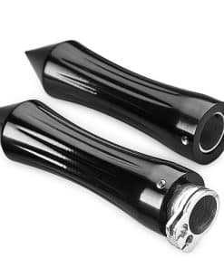 2 x Puños de Manillar de Aluminio Billet Anodizado Negro