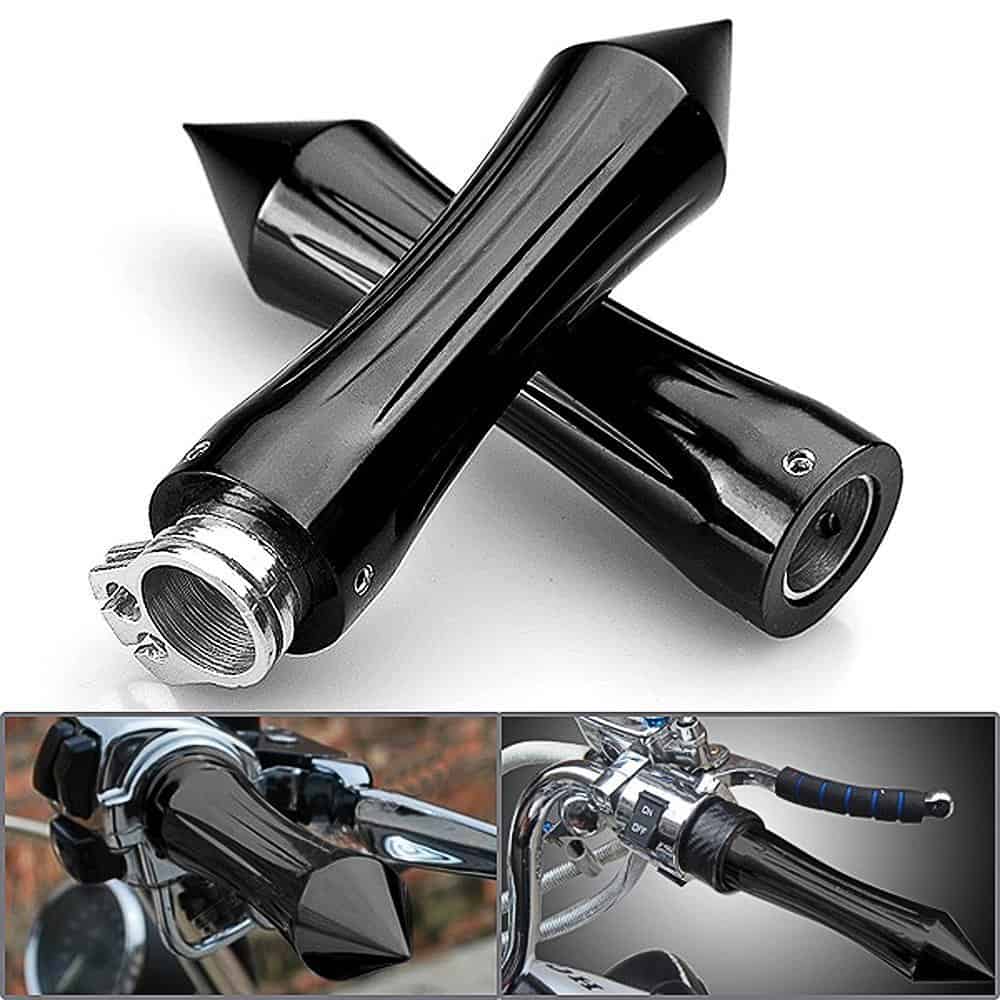 2 x Puños de Manillar de Aluminio Billet Anodizado Negro - Imagen 4