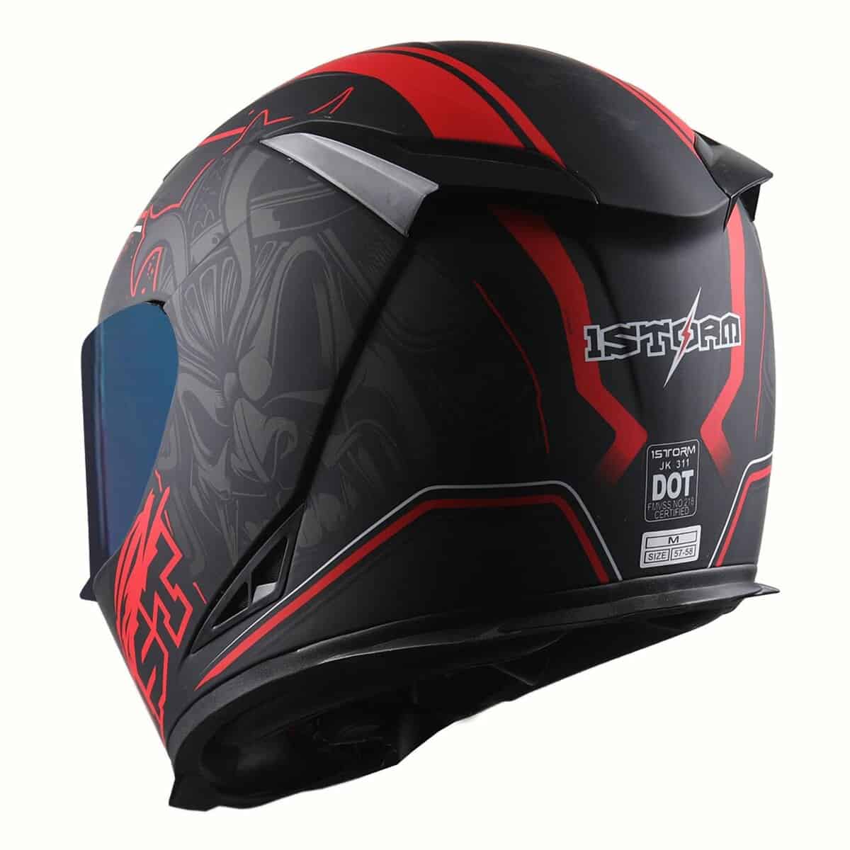 Casco Integral para Motocicleta 1STorm Skull King Matt Red - Imagen 5