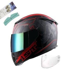 Casco Integral de Motocicleta 1STORM Skull King Mate Rojo +