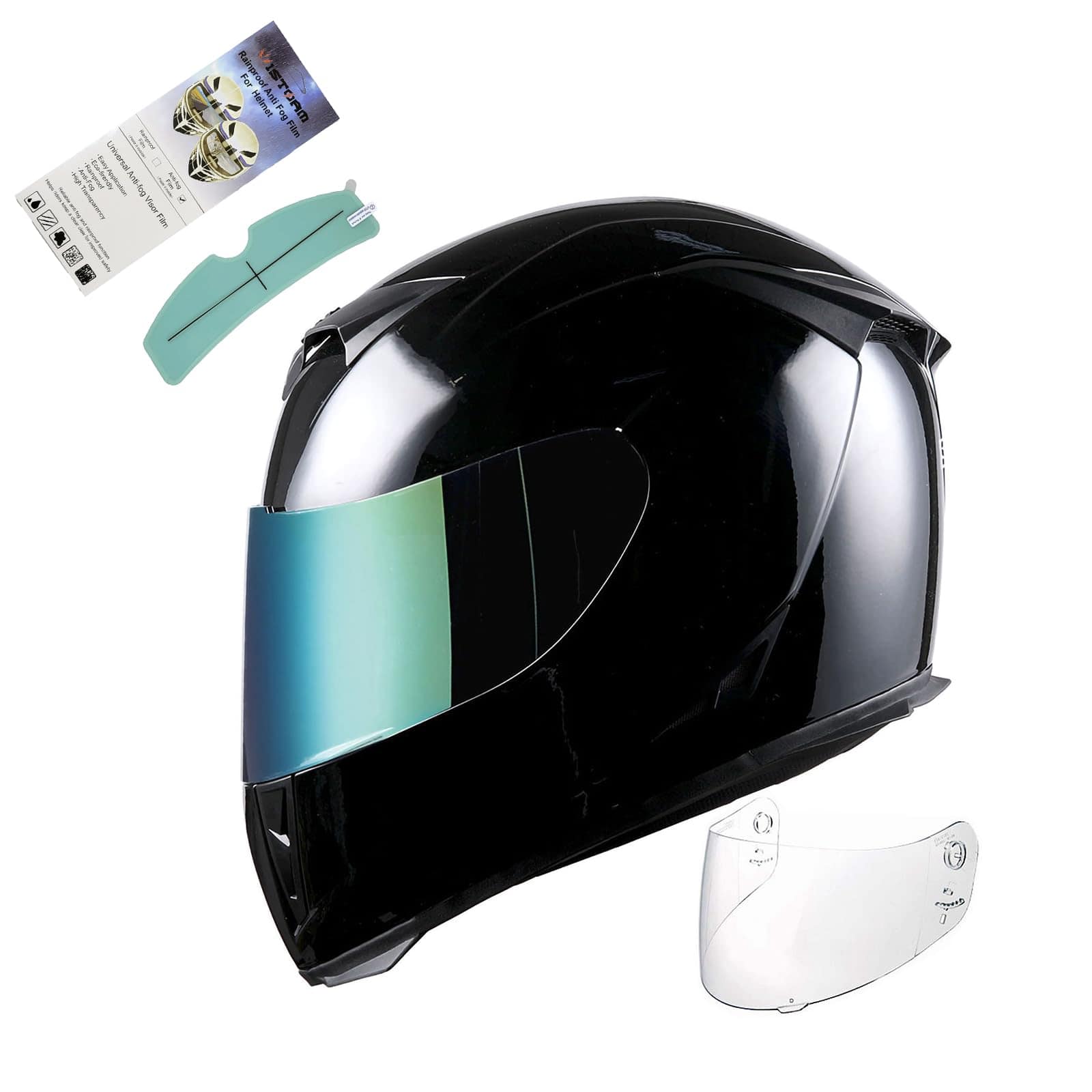 Casco Integral de Motocicleta 1STorm Skull King Negro