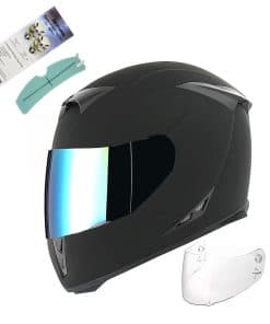 Casco de Motocicleta 1STorm Full Face Calavera Rey Negro