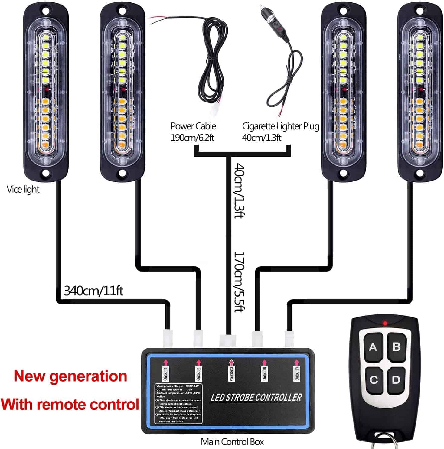 Luces de Advertencia LED EASE2U, 4pcs Luz de Advertencia de - Imagen 3