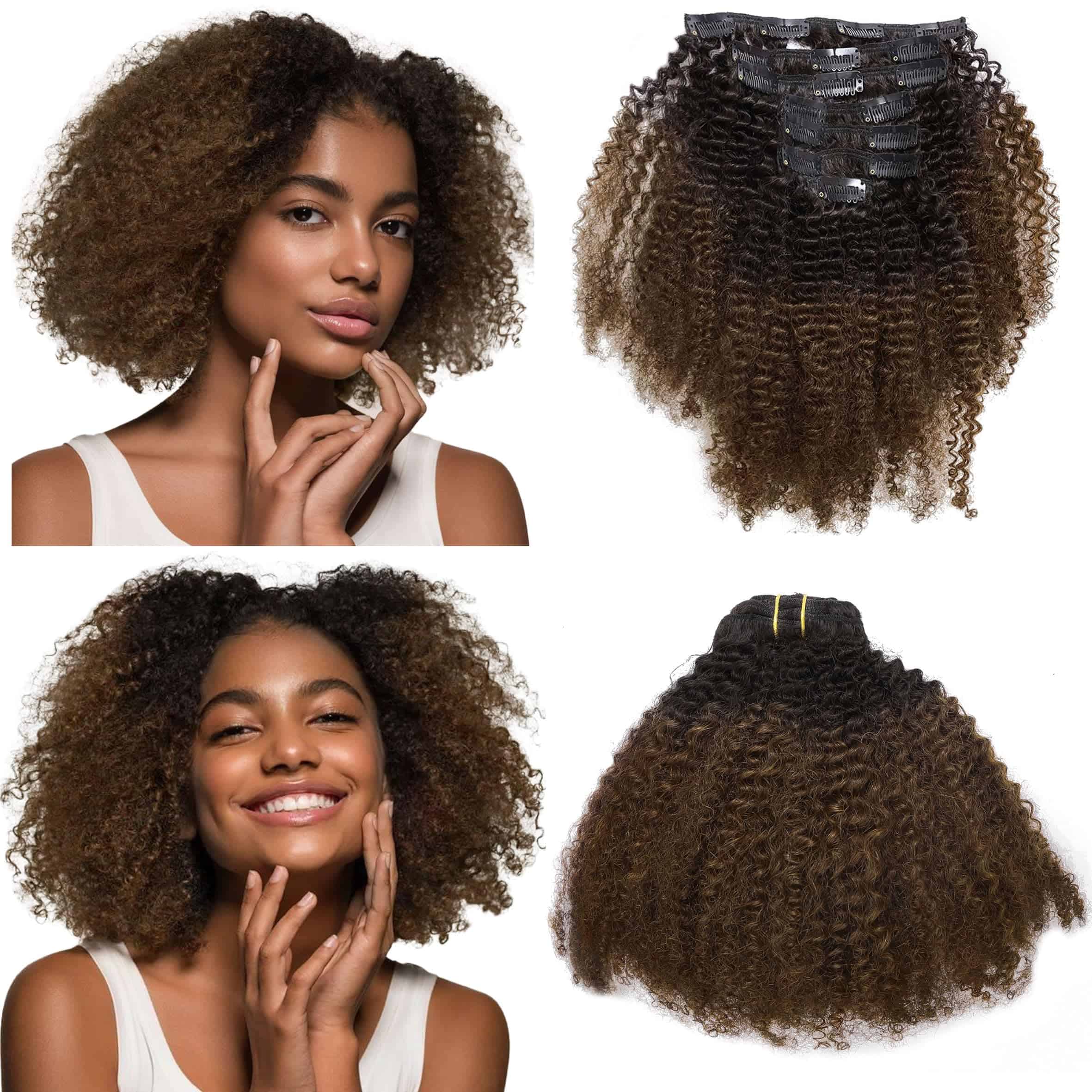 Extensiones de Cabello Rizado Kinkys Clip in Anrosa Pelo