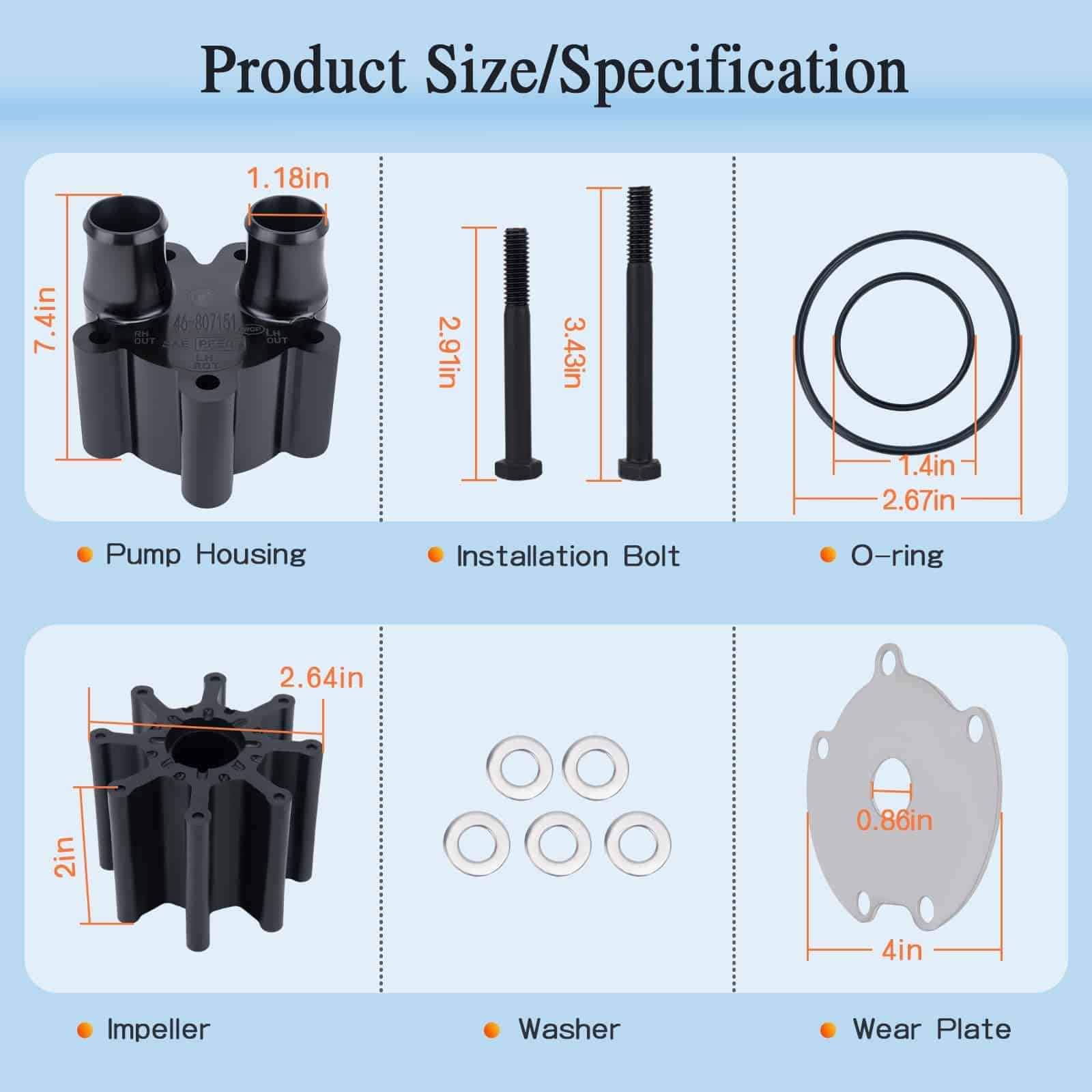 Kit de Reparación de Carcasa de Bomba de -or LIYYOO - Imagen 7