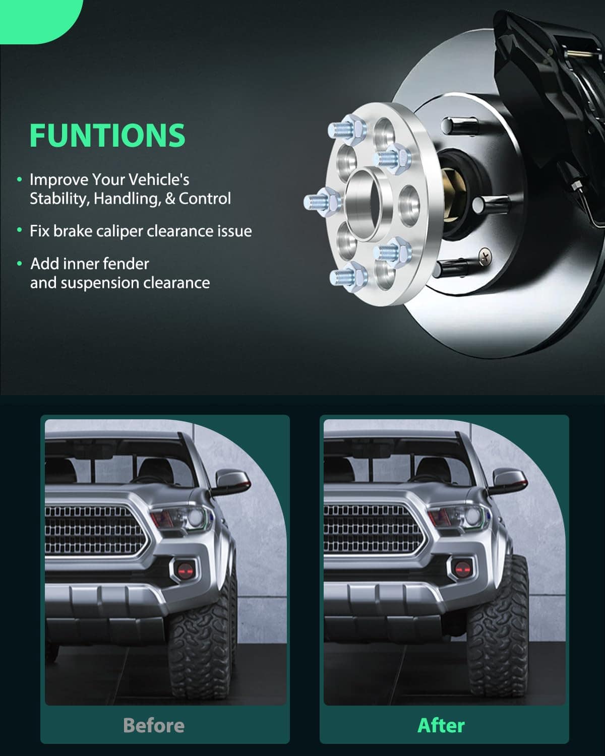 SCITOO 4X 15mm 5 Adaptadores de Rueda de 5 Pernos 5x100 a - Imagen 6