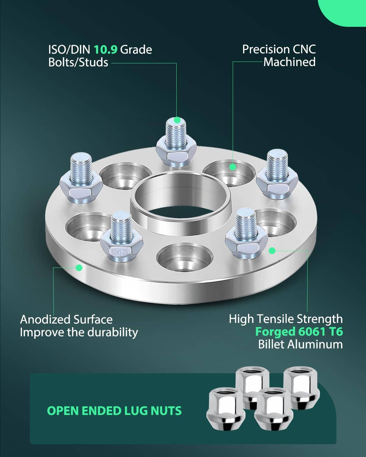 SCITOO 4X 15mm 5 Adaptadores de Rueda de 5 Pernos 5x100 a - Imagen 4