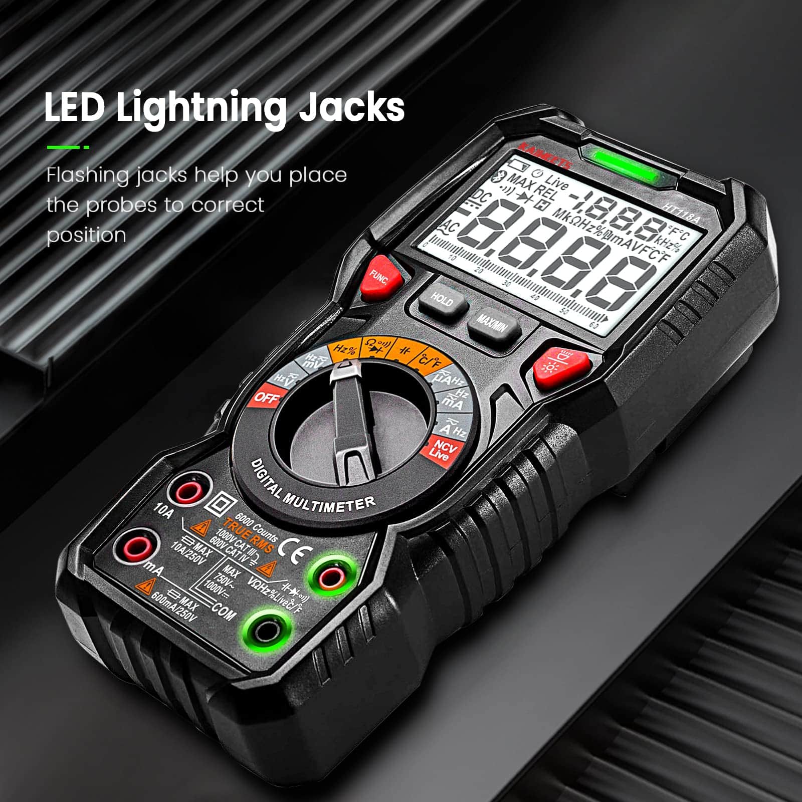 Multímetro Digital KAIWEETS TRMS 6000 Cuentas Voltímetro de - Imagen 3