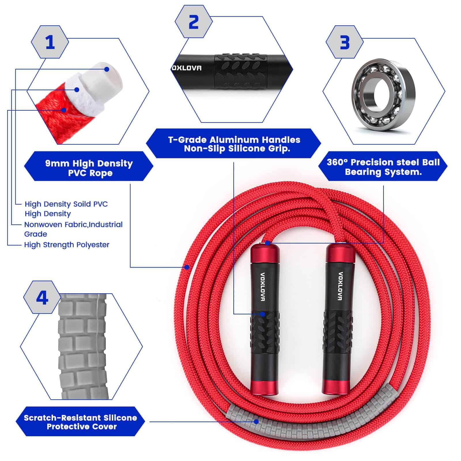 Cuerda para saltar ponderada - Cuerdas de saltar pesadas - Imagen 4