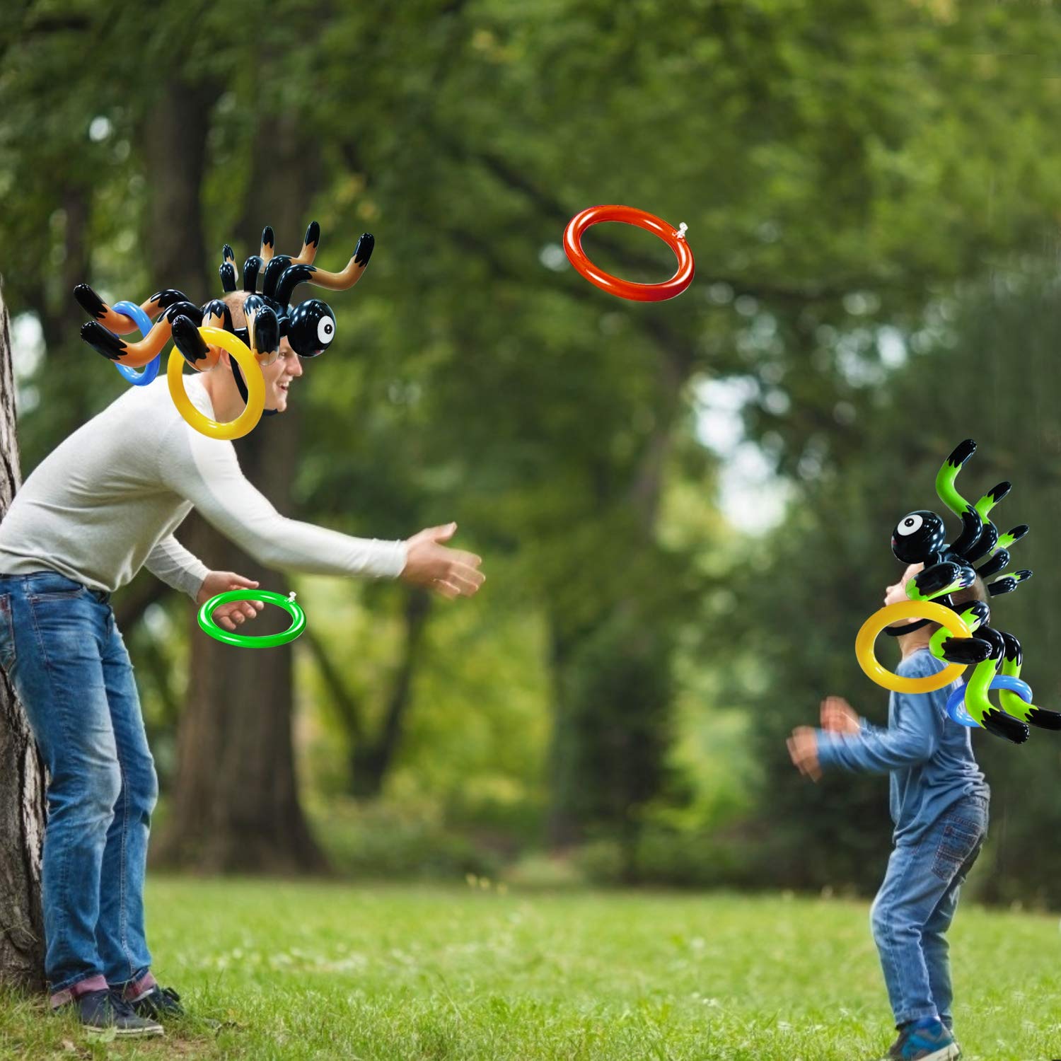 15 Piezas Juego de Anillos de Lanzamiento de Araña Inflable - Imagen 7